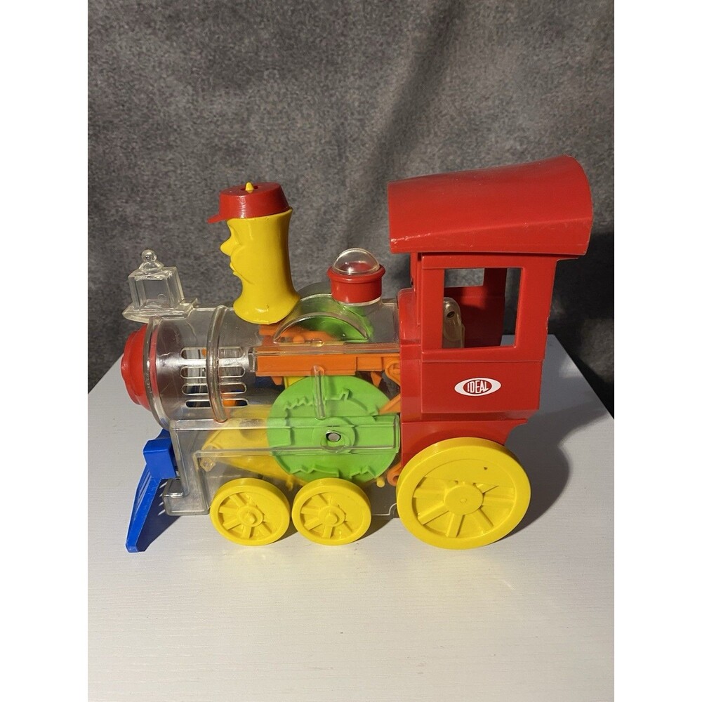Vtg 1977 Ideal Mr. Machine Whistling Train Locomotive Wind Up Toy - Works!